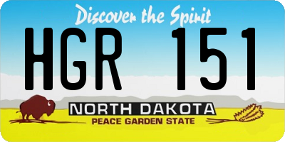 ND license plate HGR151