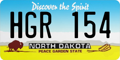 ND license plate HGR154