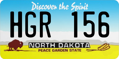 ND license plate HGR156
