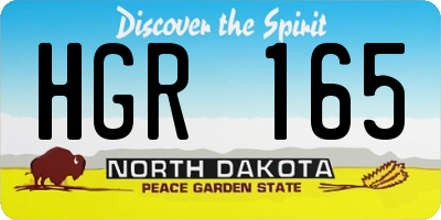 ND license plate HGR165