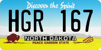 ND license plate HGR167