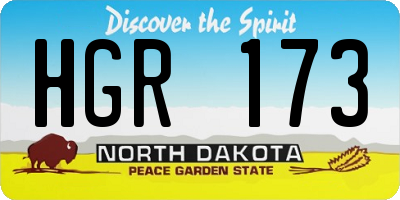 ND license plate HGR173