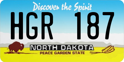 ND license plate HGR187