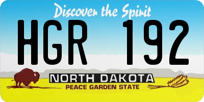 ND license plate HGR192
