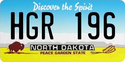 ND license plate HGR196