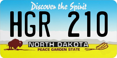ND license plate HGR210