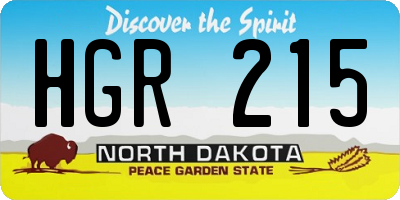 ND license plate HGR215