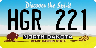 ND license plate HGR221