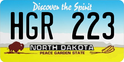 ND license plate HGR223
