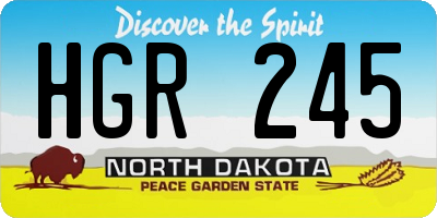 ND license plate HGR245
