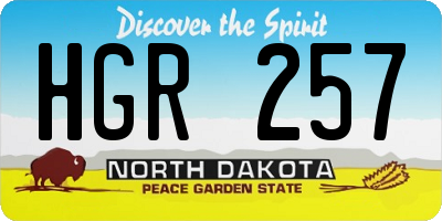 ND license plate HGR257