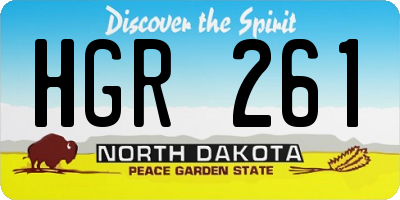 ND license plate HGR261