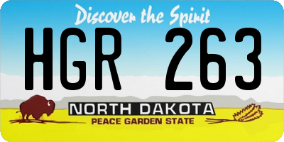 ND license plate HGR263