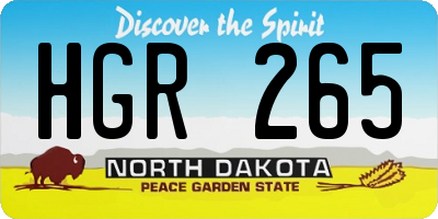 ND license plate HGR265