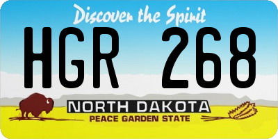 ND license plate HGR268