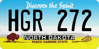 ND license plate HGR272