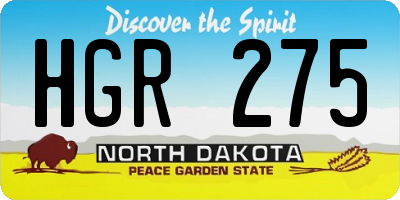 ND license plate HGR275
