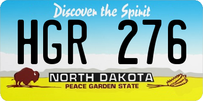 ND license plate HGR276