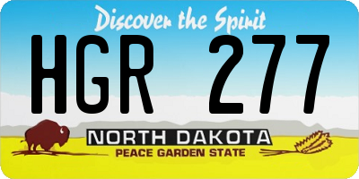 ND license plate HGR277
