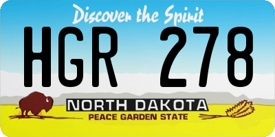 ND license plate HGR278