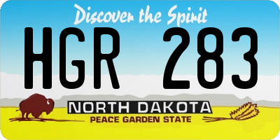 ND license plate HGR283