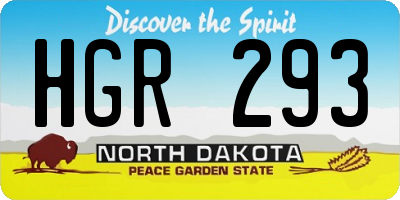 ND license plate HGR293