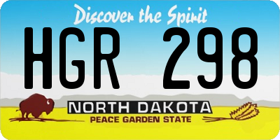 ND license plate HGR298