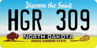 ND license plate HGR309