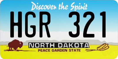 ND license plate HGR321