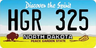 ND license plate HGR325