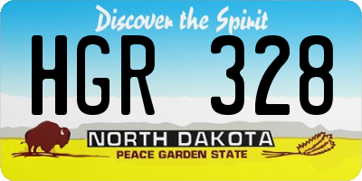 ND license plate HGR328