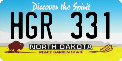 ND license plate HGR331