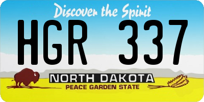 ND license plate HGR337