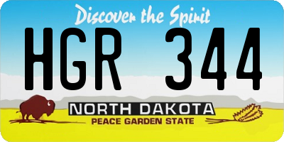 ND license plate HGR344