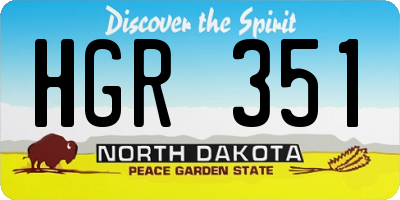 ND license plate HGR351