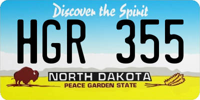 ND license plate HGR355