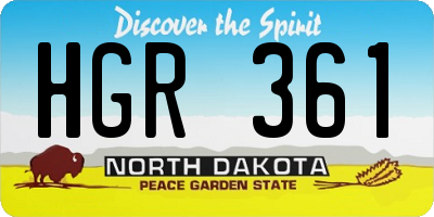 ND license plate HGR361