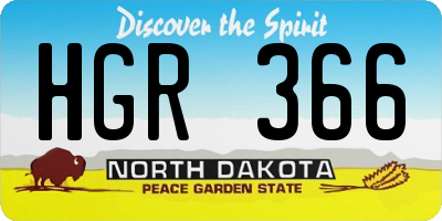 ND license plate HGR366