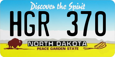 ND license plate HGR370