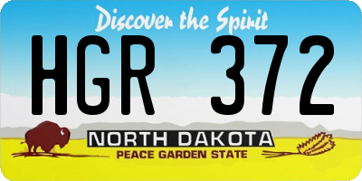 ND license plate HGR372