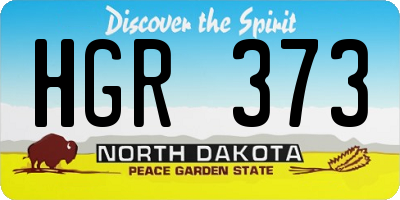 ND license plate HGR373
