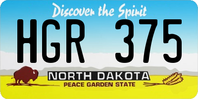 ND license plate HGR375