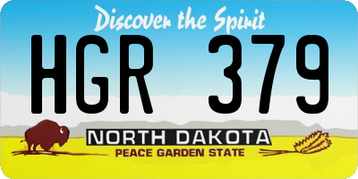 ND license plate HGR379