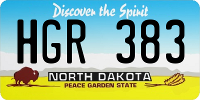 ND license plate HGR383