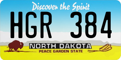 ND license plate HGR384