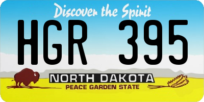 ND license plate HGR395