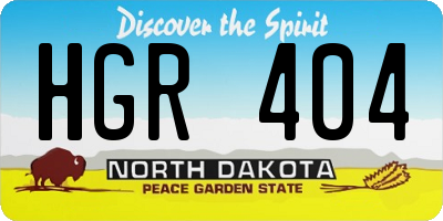 ND license plate HGR404