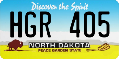 ND license plate HGR405