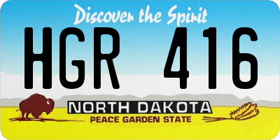 ND license plate HGR416