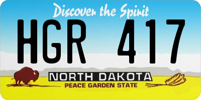 ND license plate HGR417